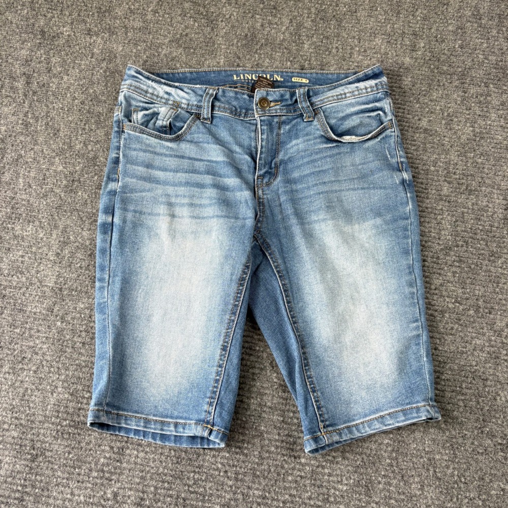 Lincoln Outfitters Womens Size 4 Denim Bermuda Shorts Medium Wash Stretch Blue